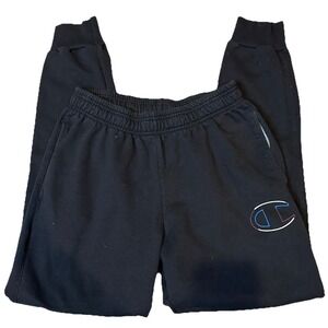 Champion Mens‎ Black Fleece Jogger Sweatpants Size Medium - Black